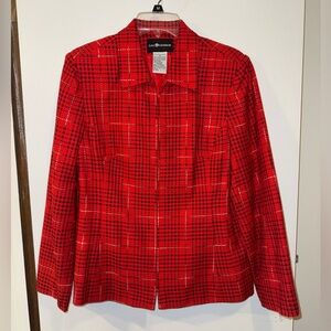 Women’s Red Plaid Blazer Jacket Coat - Sag Harbor - Size 10